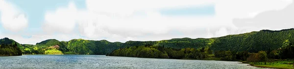 Σάο Μιγκέλ ΣΕΤΕ πόλεις lagoa azul Εικόνα Αρχείου