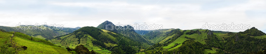 Acores - panorama of flores island, east coast