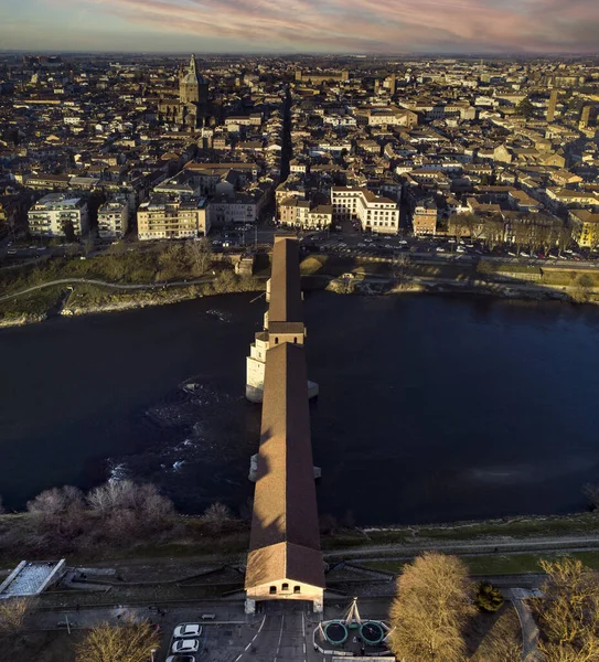 Öğleden Sonra Pavia Talya Nın Klasik Hava Manzarası Kubbe Ticino — Stok fotoğraf