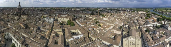 Zeer Groot Panoramisch Uitzicht Pavia Middeleeuwse Stad Noord Italië Rechtenvrije Stockfoto's