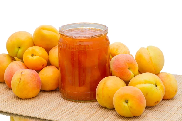 Apricots and jam — Stock Photo, Image