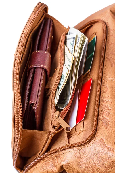 Pocket of female handbags — Stock Photo, Image