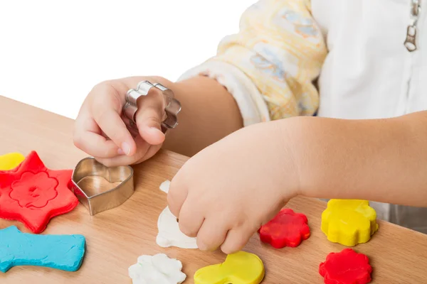 Children work with modeling clay — Stock Photo, Image