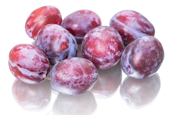 Fresh prunes on white — Stock Photo, Image