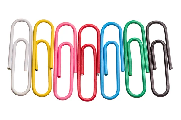 Paper clips on white — Stock Photo, Image