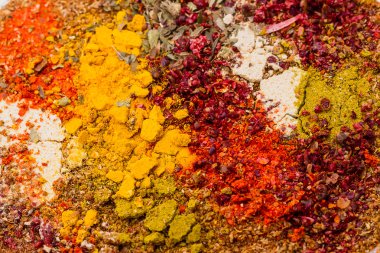 arka plan farklı kuru baharat