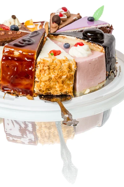 Stück Kuchen und Löffel — Stockfoto