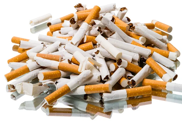 Pile of broken cigarettes — Stock Photo, Image