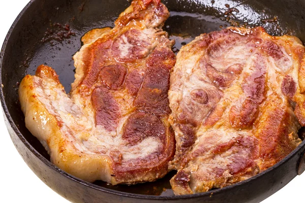 Cerdo asado en una sartén de primer plano — Foto de Stock
