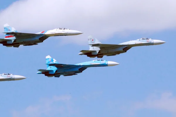 Aeronaves de combate a jato Su-27 — Fotografia de Stock