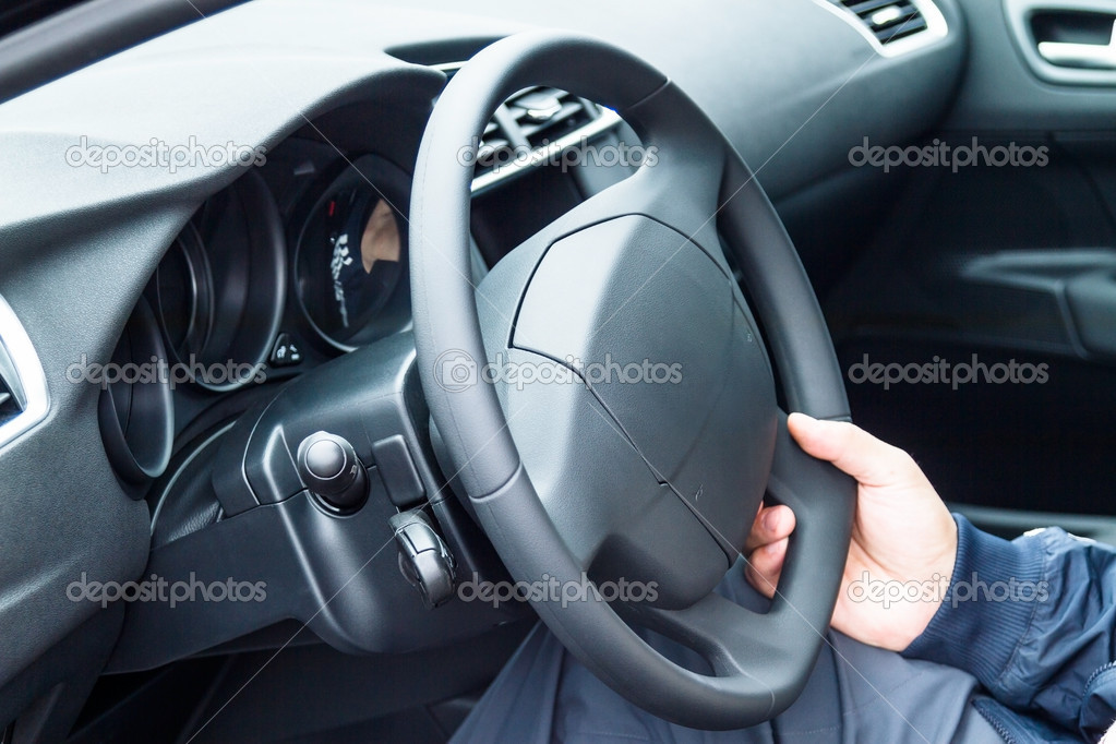Person driving a car