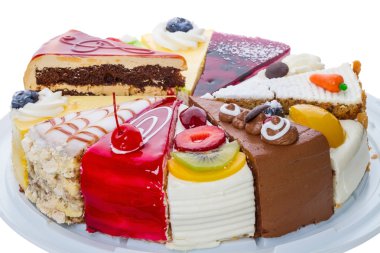 orijinal pasta beyaz üzerine çeşitli parçalar