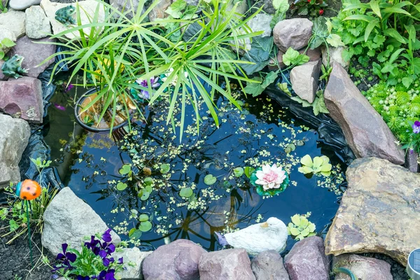 Lagoa ornamental no jardim — Fotografia de Stock