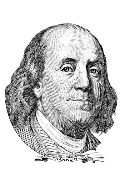 Benjamin Franklin (baş sola) — Stok fotoğraf