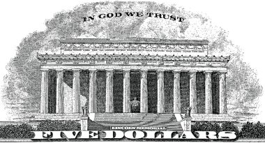 Lincoln Anıtı güvendiğimiz Tanrı'ya (vektör)
