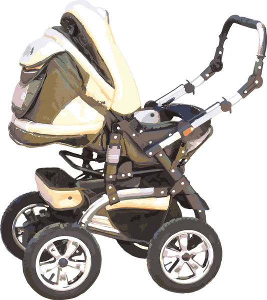 Bebek arabası (perambulator) (vektör) — Stok Vektör
