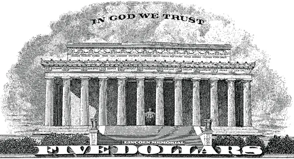 Lincoln Memorial in God we trust (Vektor) — Stockvektor