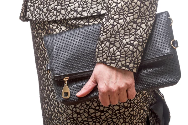 Woman with clutch bag — Stock Photo, Image