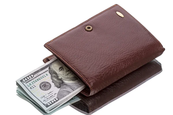 Wallet with new dollars — Stock Photo, Image