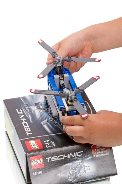 LEGO Technic two-rotor helicopter — Stock Photo, Image