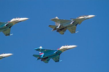 su-30, su-27 mavi gökyüzünde