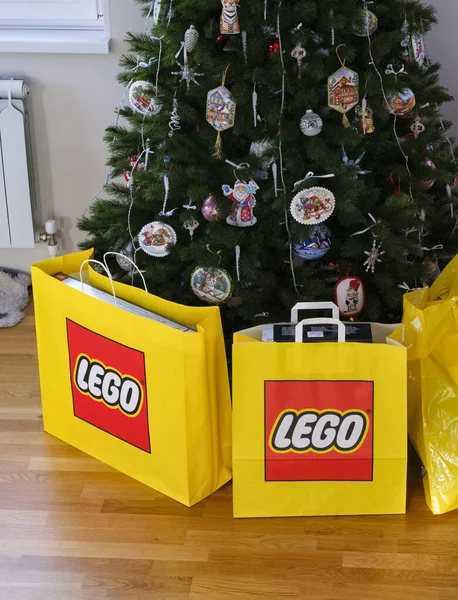 Tambov Ryssland December 2021 Legosäckar Med Lego Sätter Dem Nära — Stockfoto