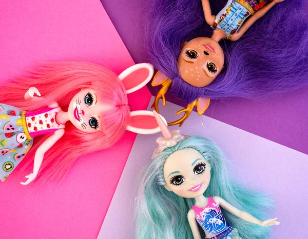 Tambov Federazione Russa Febbraio 2022 Tre Mattel Enchantimals Dolls Bree — Foto Stock
