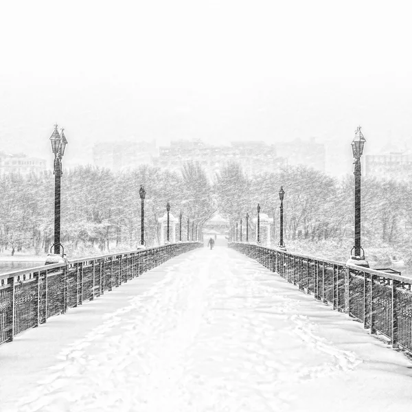 Snowy Bridge — Stock Photo, Image