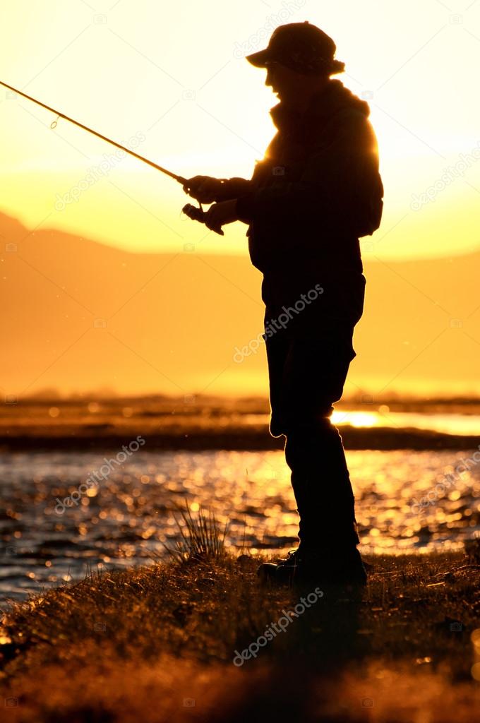 Fisherman silhouette