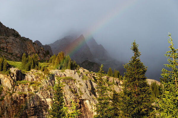 Rain in the summer mountains