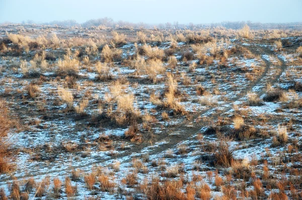 겨울 사막에서 오래 된 시골도 — 스톡 사진