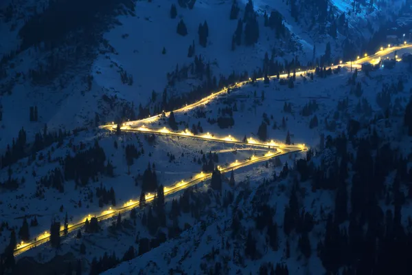 Night Road in mountains