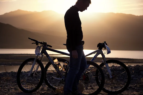 Avontuur berg fiets competitie Stockfoto