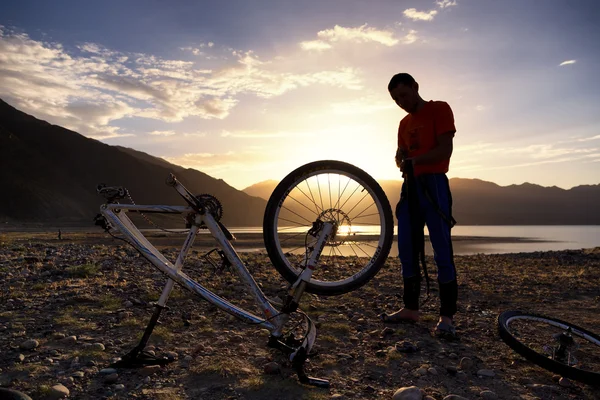 Avontuur berg fiets competitie Stockfoto