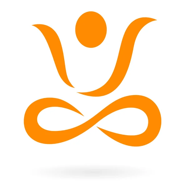 Yoga or spa icon, sign isolated on white ( orange ) — 图库矢量图片