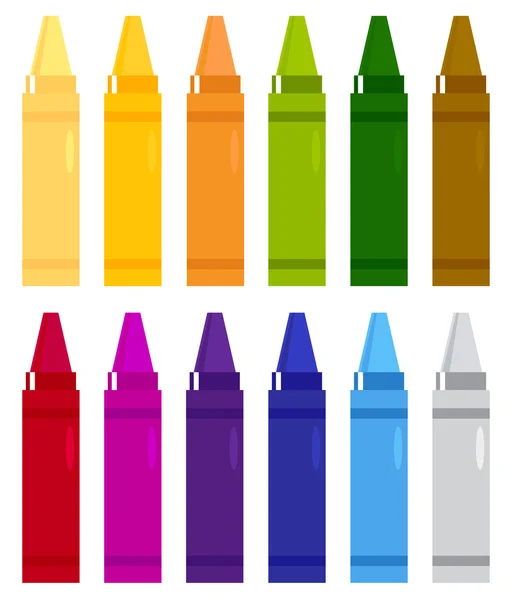 Des crayons colorés isolés sur du blanc — Image vectorielle