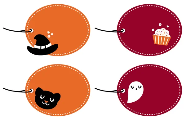 Cute halloween blank banner set isolated on white — Stock Vector