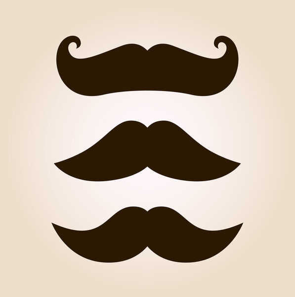Retro mustache illustration set