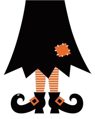 retro halloween cadı üzerinde beyaz izole