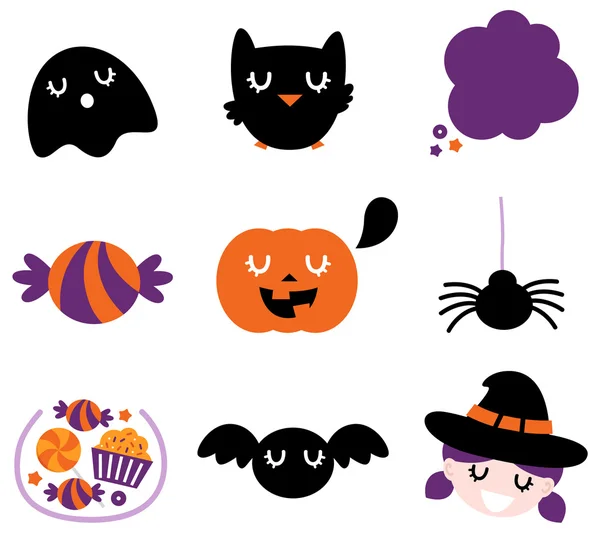 Halloween icon set isolated on white — Stock Vector