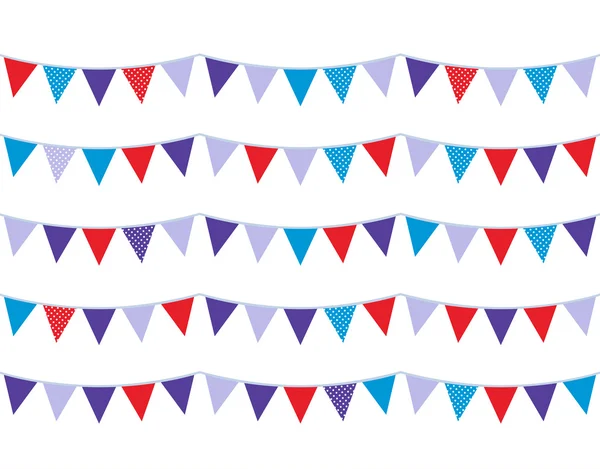 Colorful christmas bunting isolated on white — Stock Vector