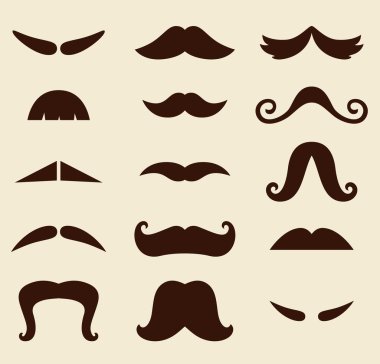 Şık Retro Bıyıklar büyük koleksiyon ( vektör )