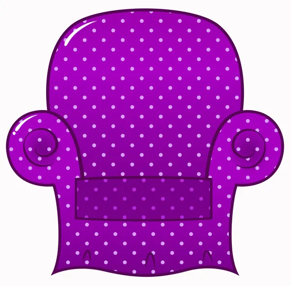 Púrpura punteado silla clipart aislado en blanco (vector  ) — Vector de stock