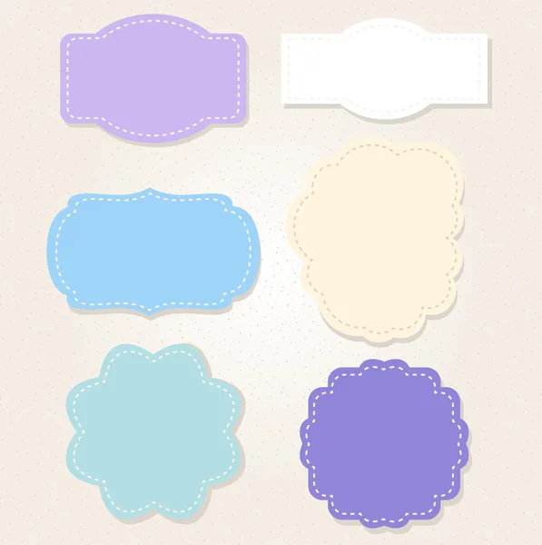 Ensemble d'étiquettes bleu vintage doux — Image vectorielle