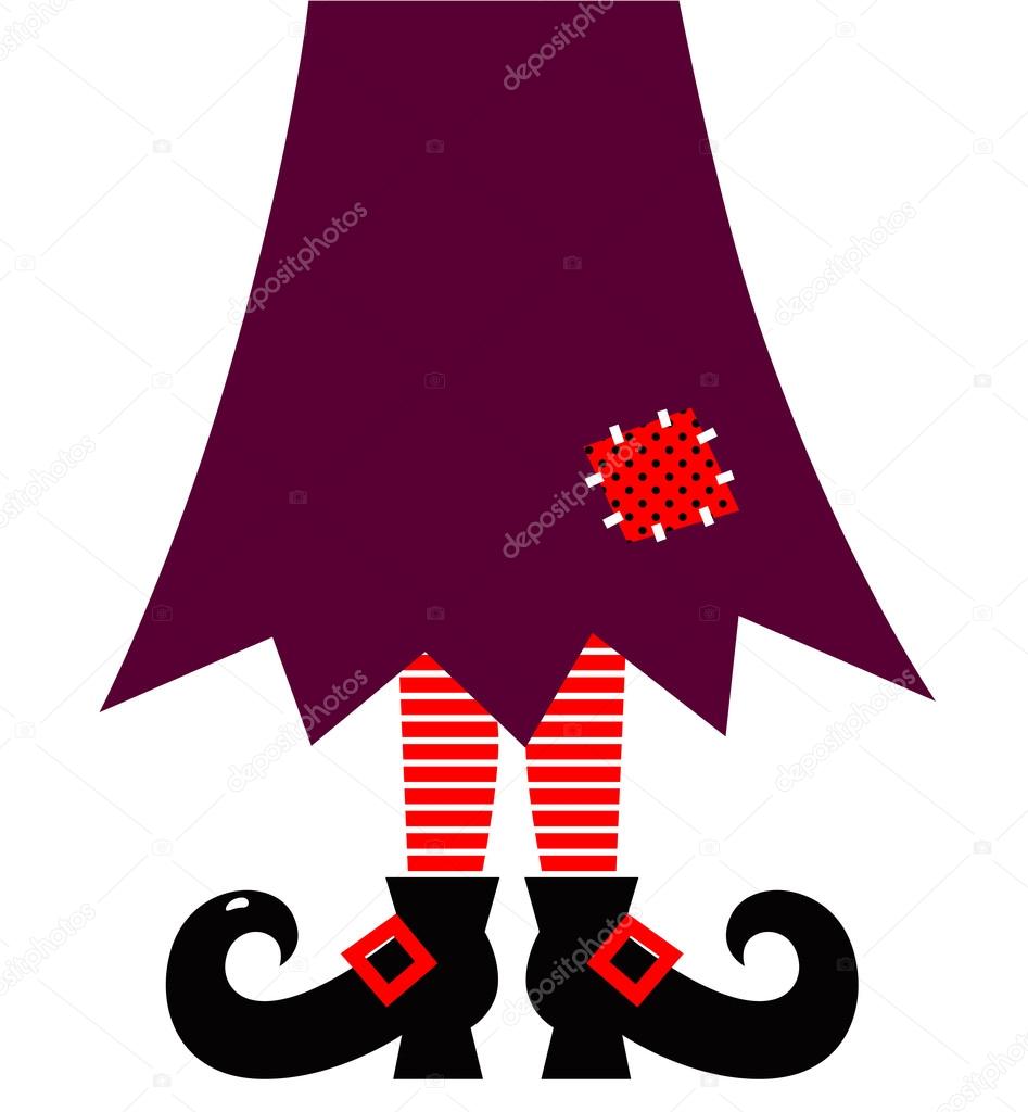 Halloween Witch legs vector isolated on white