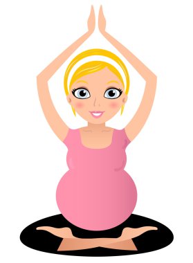 sarışın yoga hamile kadın üzerinde beyaz izole