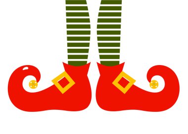 Noel karikatür elf bacaklar beyaz izole