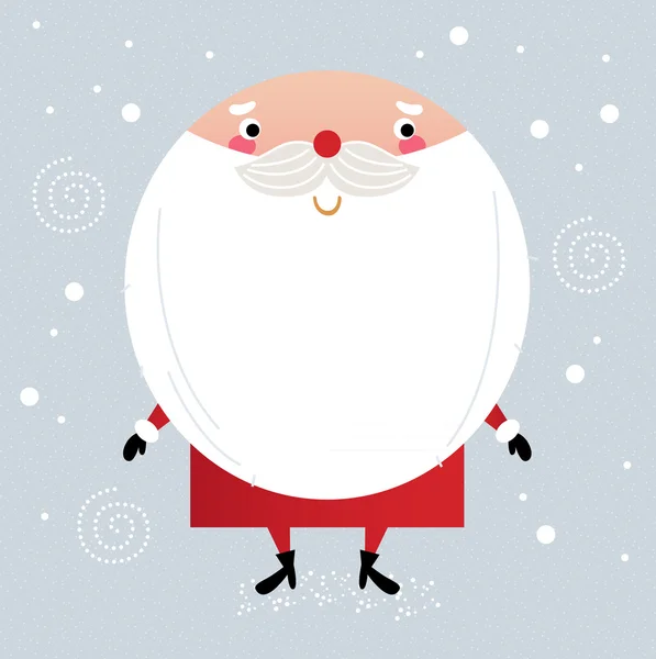 Lindo Santa en traje rojo sobre fondo de nieve — Vector de stock