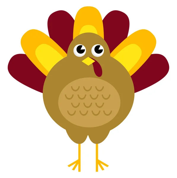 Söta retro thanksgiving Turkiet isolerat på vit — Stock vektor