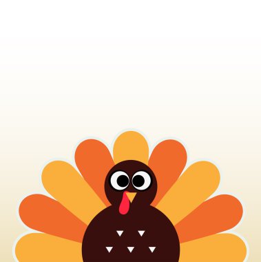 Thanksgiving colorful Turkey greeting with copyspace clipart
